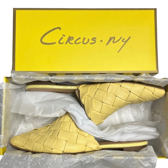 NEW Circus by Sam Edelman Olena Woven Mules size 8.5 Yellow - Picture 11 of 11